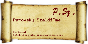 Parovsky Szalóme névjegykártya
